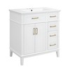 Akoasm 30 in. W Modern Bathroom Vanity with Ceramic Sink, Soft-Close Doors, Deep Drawer & Standard Drawer-White - 4 of 4