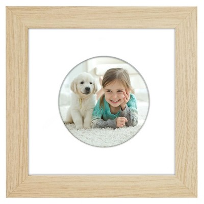 Americanflat 6" x 6" Picture Frame with Mat - Round & Heart Designs - Stylish Decor for Living Rooms, Dorms, Offices & More