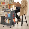 Tangkula 3-Tier Utility Storage Cart Metal Rolling Trolley w/ DIY Pegboard Baskets - 3 of 4