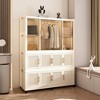 Hrinhom 62.2"H Portable Wardrobe with 1 Hanging Rods and 6 Hangers - 3 of 4