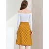 Allegra K Women's Printed Belted Elastic High Waist Vintage A-Line Midi Skirt - 3 of 4
