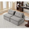 NicBex Modern Modular Soft Chenille Loveseat Sofa with Removable Pillows,Minimalist Armless 2-Seater Sofa for Living Room,Bedroom - 3 of 4