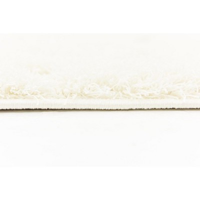 Ivory Floral Shag Synthetic 8' x 10' Easy Care Rug