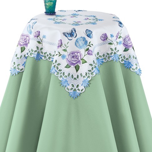 Patricia Heaton Home Blue Florals And Flitters Embroidered Napkin Set :  Target