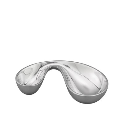 Nambe Morphik Alloy Metal Olive Bowl, Silver,8.75" x 4.5",