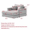 43.3"Corduroy Single Sofa With Back Pillow,Chaise Sofa,2 Toss Pillows And A Ottoman,Comfy Sofa Deep Seat Couch For Living Room-Cuddlewood - 4 of 4