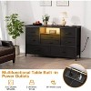 coucheta 8 Drawer Dresser with LED Lights & Charging Station, Wide Console Table for 55 Inch TV, TV Stand Dresser Organizer for Living Room, Bedroom - 3 of 4