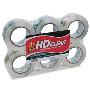 Duck Heavy-Duty Carton Packaging Tape 1.88" x 110 yards Clear 6/Pack 299016 - 1 of 4