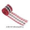 Unique Bargains Gift Wrap Ribbons Christmas Plaid Grosgrain Polyester 157.48"x2.56" 1 Pc - 3 of 4