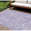 Lavender Purple And Ivory Paisley Washable Indoor Outdoor Area Rug - 2 of 4