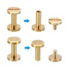 Unique Bargains Brass Rust-proof Durable Leather Belt Scrapbook Binding Chicago Screws 25 Sets - 4 of 4