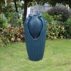 Teamson Home 32" Outdoor LED Modern Vase Water Fountain with LED, Teal Blue - 2 of 4