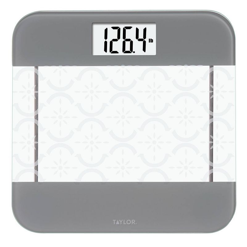 Glass Digital Scale with Moroccan Frosted Design Clear - Taylor, 1 of 6