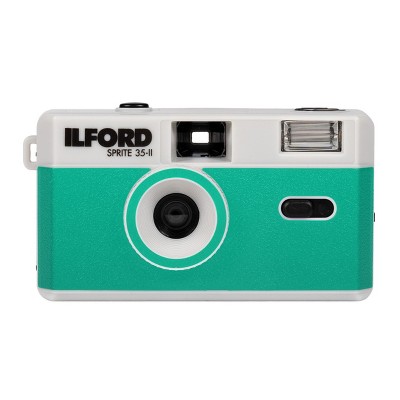 Ilford Sprite 35-II Reusable/Reloadable 35mm Analog Film Camera (Silver & Teal)