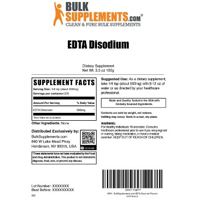 BulkSupplements Disodium EDTA Powder