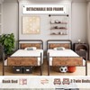 Coolmee Twin Over Twin Bunk Bed, Metal Bunk Beds with Safety Guardrails and Built-in Ladder, Convertible into 2 Bed Frame for Kids Teens - 3 of 4