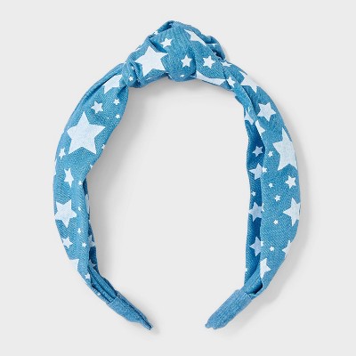 Image of Americana Top Knot Headband - White/Blue