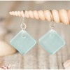 Delicate Diamond Sea Glass Earrings, Beach Glass for Women, Handmade in Using Sustainable Materials - 3 of 4