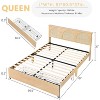 Rattan Bed Frame with Natural Rattan Headboard and 2 Storage Drawers,Bed Frame with LED and Metal Platform ,Strong Wooden Slats Support - 2 of 4