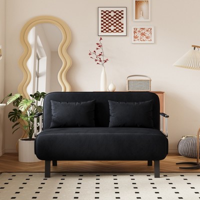 39″ Convertible Chair Bed, Tri-Fold Sofa Bed with Adjustable Backrest & Pillow with Sturdy Steel Frame for Home & Office