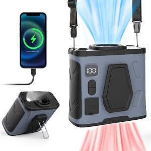 Kejector 10000mAh Portable Waist Fan, Gray, 100 Speed Levels & 16000RPM Strong Airflow, Hands-Free with LED Display, 40H Cooling for Outdoor - 1 of 4