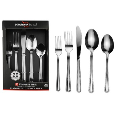 Matte Black Silverware Set BEGEEL,40 Piece Satin Finish Flatware Set for 8,St