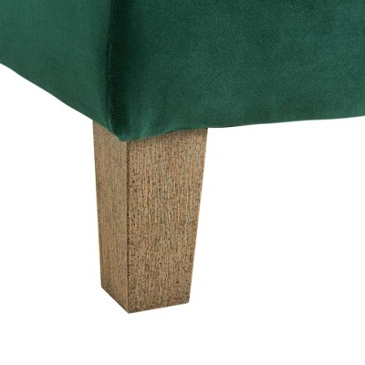 Evergreen Tufted Velvet 52" Storage Ottoman with Wooden Legs