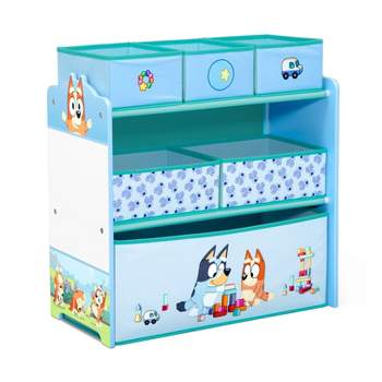 Delta Children Bluey 6 Bin Design and Store Toy Storage Organizer - Greenguard Gold Certified - Blue