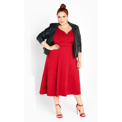 Women's Plus Size Tier Desire Dress - Love Red