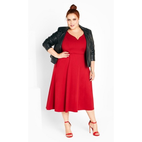 City Chic  Women's Plus Size Cute Girl Elbow Sleeve Dress - Rosy