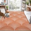 Orange Washable Rug 8x10 Area Rug Geometric Rug Living Room Rug Non-Slip Large Rug for Bedroom Modern Abstract Rug Soft Modern Dining Room Mat Non-Sh - 2 of 4