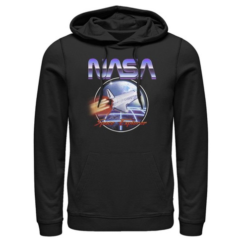 Men s NASA Retro Space Explorer Pull Over Hoodie Black Medium