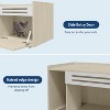 Cat Litter Box Enclosure, Wooden Cat Washroom Furniture with Barn Door, Hidden Litter Box Cover, Dog Proof Feline Litter Boxes, Kitty House - 4 of 4