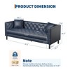 81" Modern Sofa Couches for Living Room, Leather Couch with Handmade Button, 3 Seater Sofa with Deep Seats, Brown Chesterfield Sofa for Apartment - 2 of 4