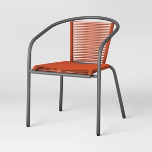 PVC Stackable Patio Chair Red - Room Essentials™ - 1 of 4