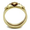 Slickblue Women's Stainless Steel Ring, Celtic Claddagh Design, Fashion Jewelry, Gold Light Brown, Sizes 5-10 - 3 of 4
