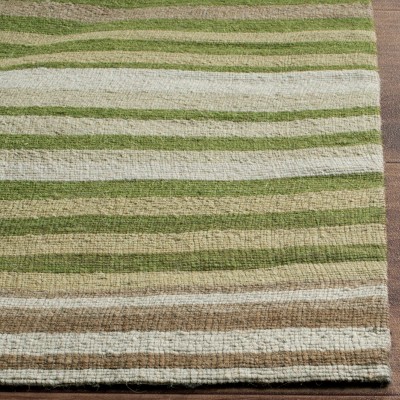 Marbella Green Wool Flat Woven 5' x 8' Area Rug