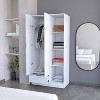 TIRAMISUBEST White Cimarron 2-Door Armoire with Open Compartment White - Four Roomy Storage Shelves (15.9"H x 14.3"W) - 4 of 4