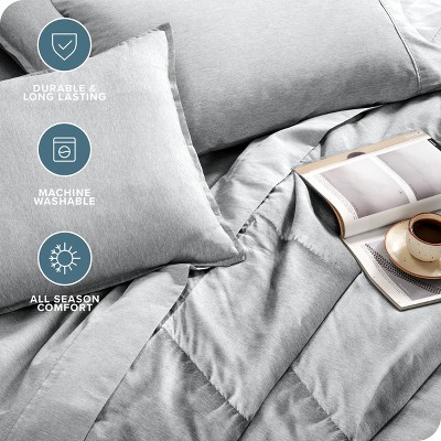 California King Heather Pewter Microfiber Bed in a Bag Set