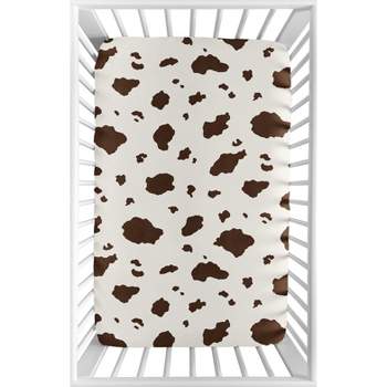 Sweet Jojo Designs Gender Neutral Unisex Baby Fitted Mini Crib Sheet Western Cowgirl Brown Off White