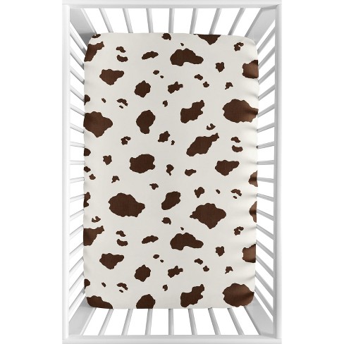 Sweet Jojo Designs Gender Neutral Unisex Baby Fitted Mini Crib Sheet Western Cowgirl Brown Off White - image 1 of 4