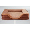 DOMETOUR Memory Foam Pet Bed for Small Dogs & Cats with Washable Removable Cover Non-Slip Base Waterproof Liner Brown - 2 of 4
