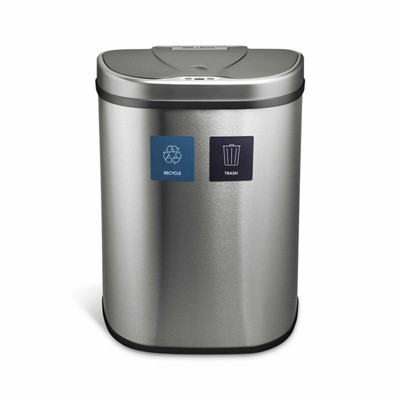 SEVOBAL Indoor Trash Cans Bigacc 18 Gallon Kitchen Trash Can with Touch-Free Motion Sensor Stainless-Steel Garbage Can, Silvery, 21.3"*13"*26.4"