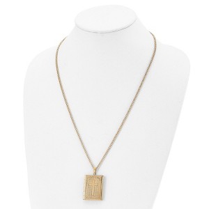 Chisel Stainless Steel Yellow IP-plated Cross Bible Locket Pendant on a 24" Curb Chain Necklace - 1 of 3