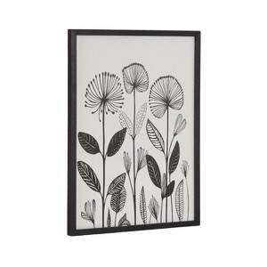 Kate & Laurel All Things Decor 12"x16" Gallery Simple Modern Linocut Botanicals Print by The Creative Bunch Studio Black - 1 of 4