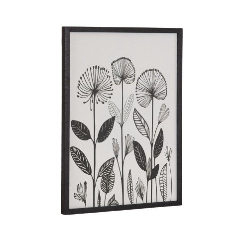 Kate & Laurel All Things Decor 12"x16" Gallery Simple Modern Linocut Botanicals Print by The Creative Bunch Studio Black - image 1 of 4