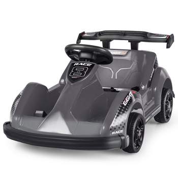 Costway 6V Battery Powered Go Kart Kids Ride On 4 Wheel Racer RC w/ Bumper & Music