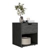 Gulches Compact 1 Drawer Nightstand with Shelf Laminated Particle Board, Scratch Resistant, 19.7"H x17"W x14.6"D - 4 of 4