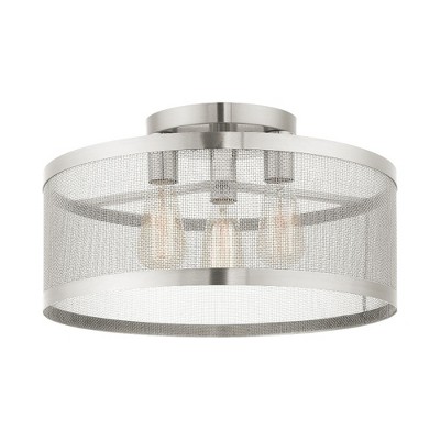 Livex Lighting Industro 3 - Light Semi-Flush Mount in  Brushed Nickel