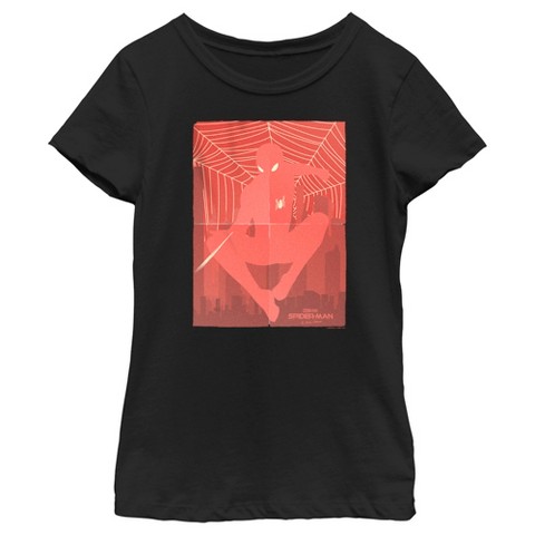 Marvel Girl's Marvel Spider-Man: No Way Home Red Poster T-Shirt - Black - X Large